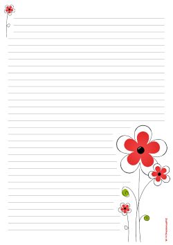 Preview of poppy flowers lined paper