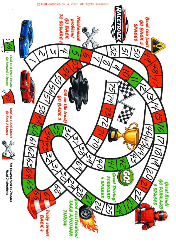 Printable board games for kids and families