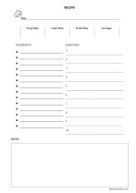 A4 Recipe Page with Margin for Binder