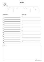 A4 Recipe Page preview