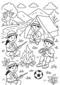 Scouts Camping Colour Page Preview