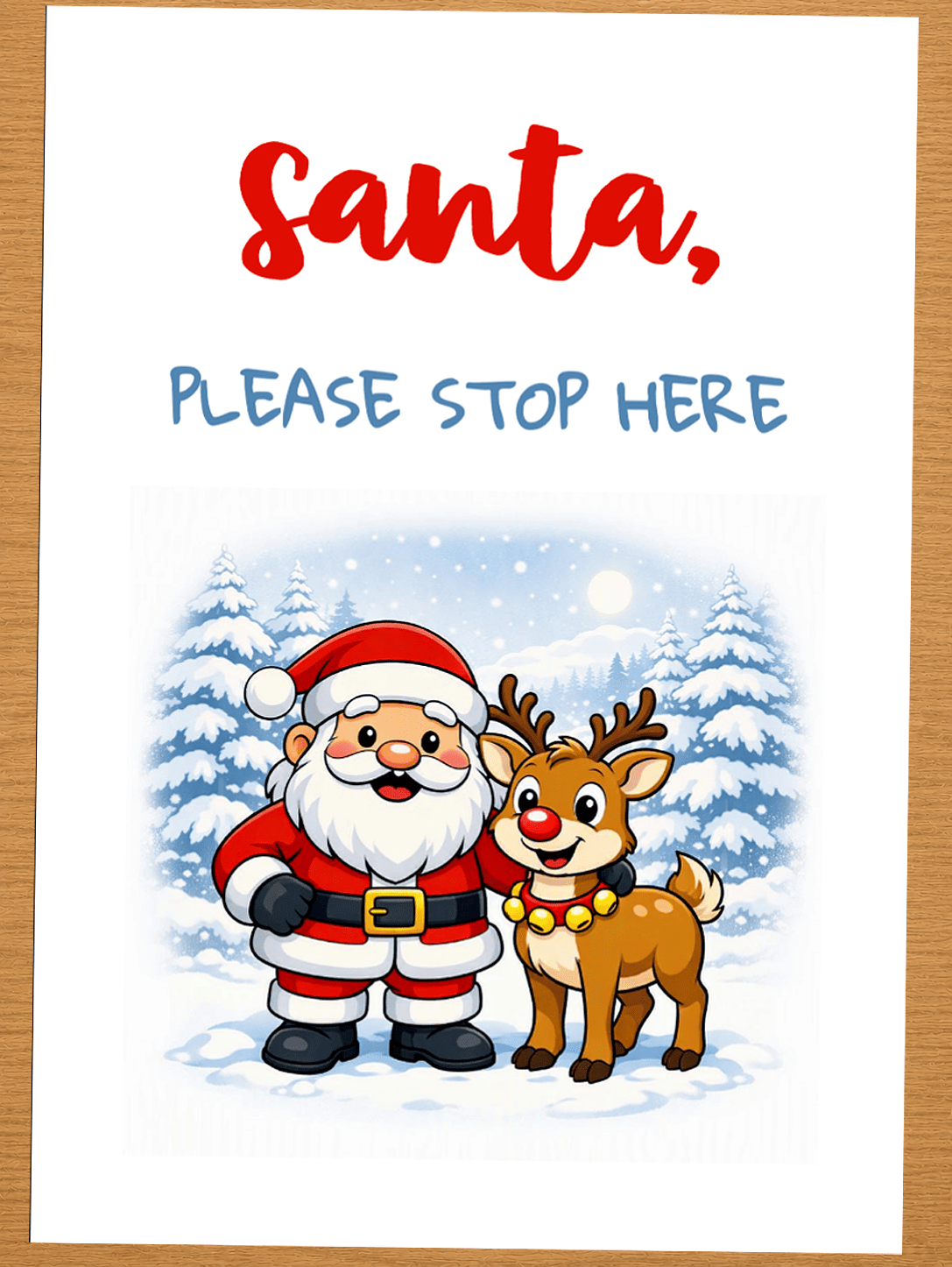 Christmas please stop here sign