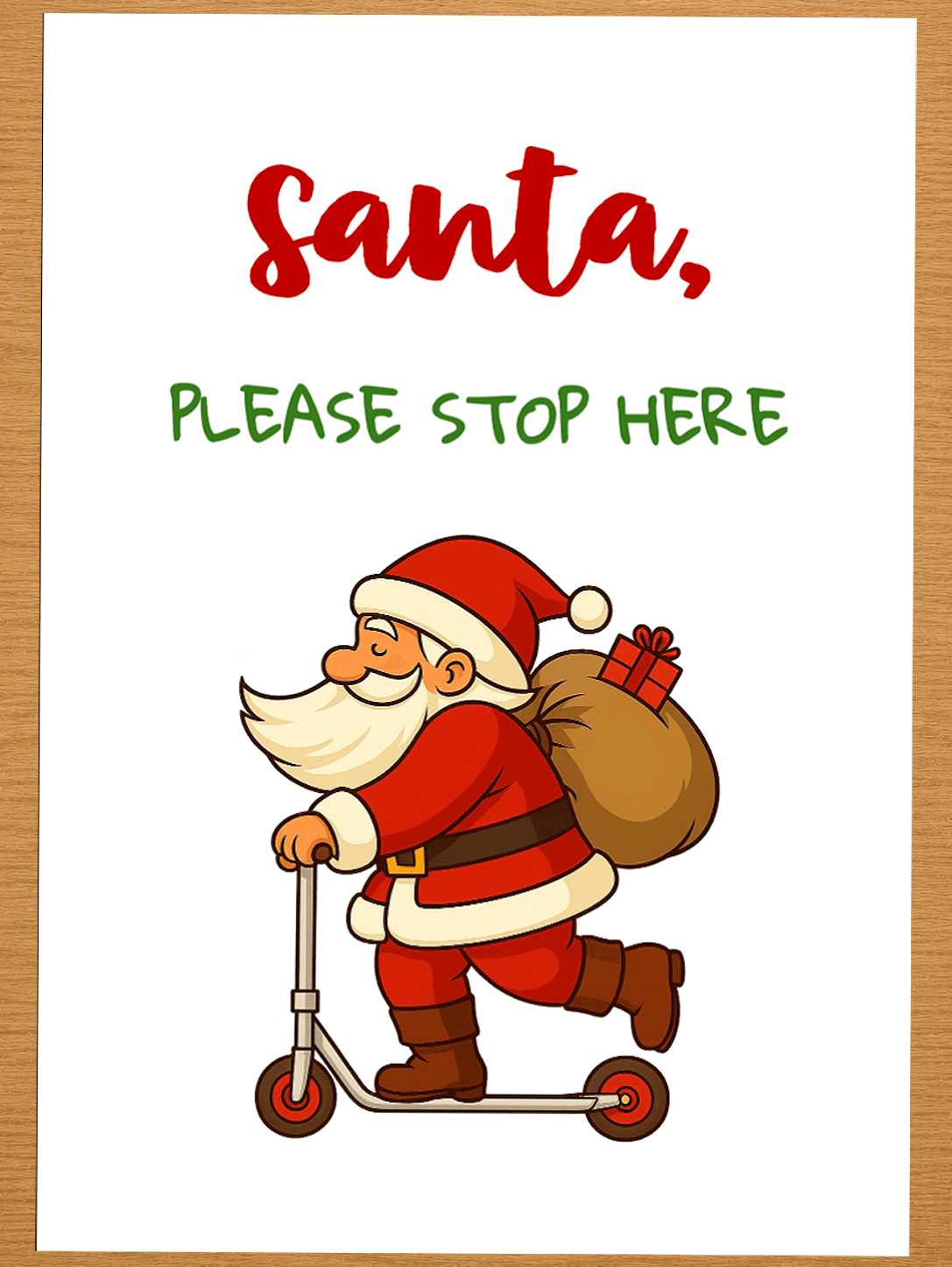 Christmas please stop here sign