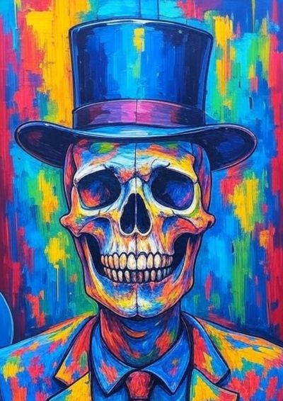 Abstract skeleton print