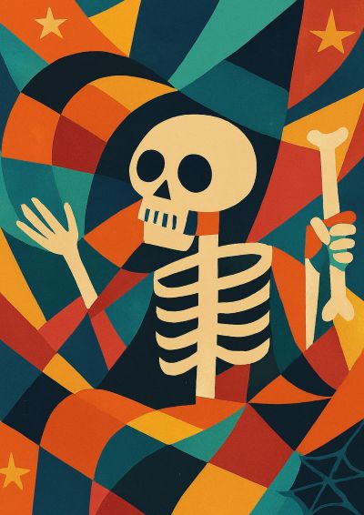 Skeleton abstract print