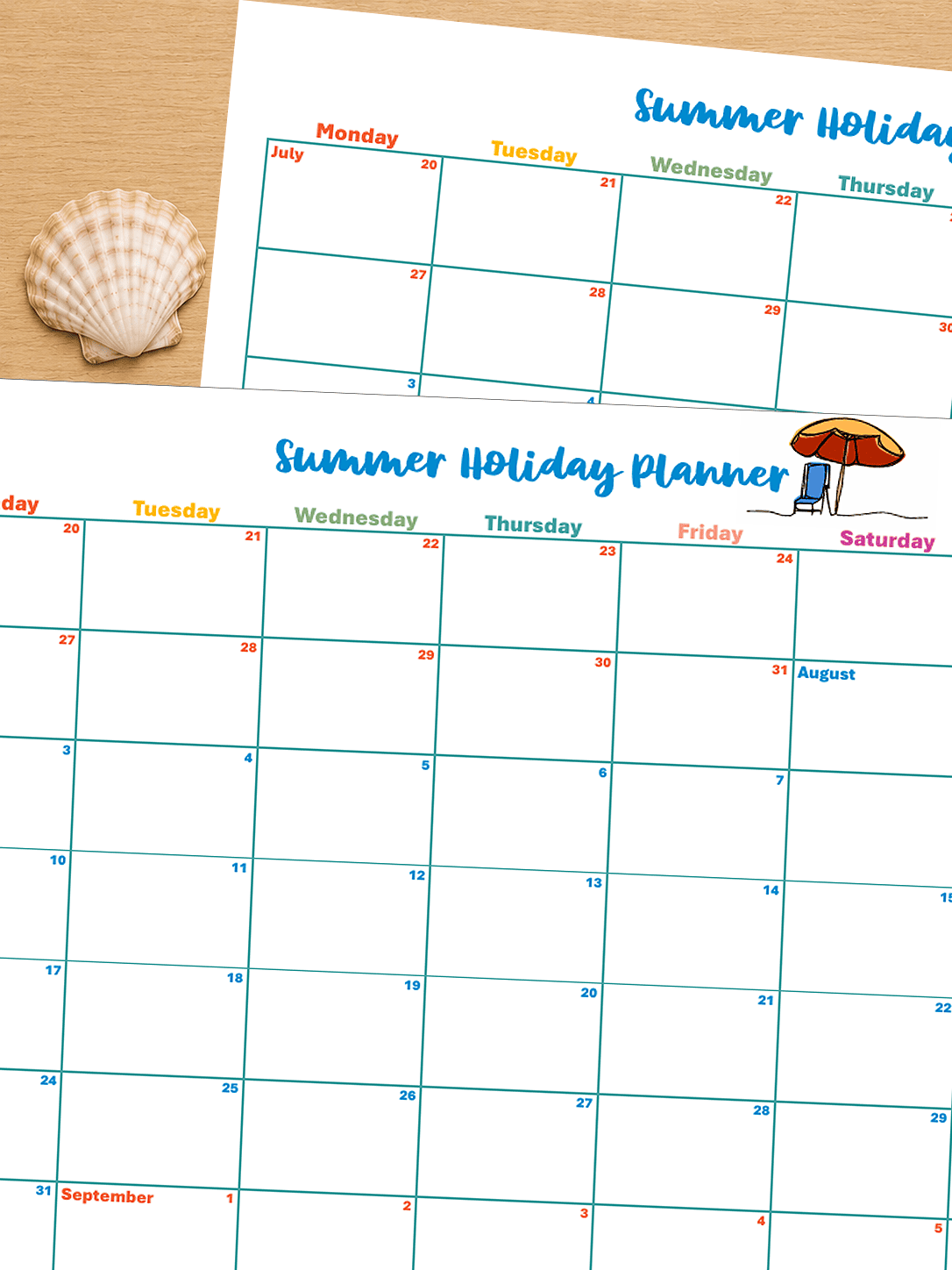 Summer holiday planner
