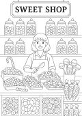 Sweet Shop Colouring Page Preview
