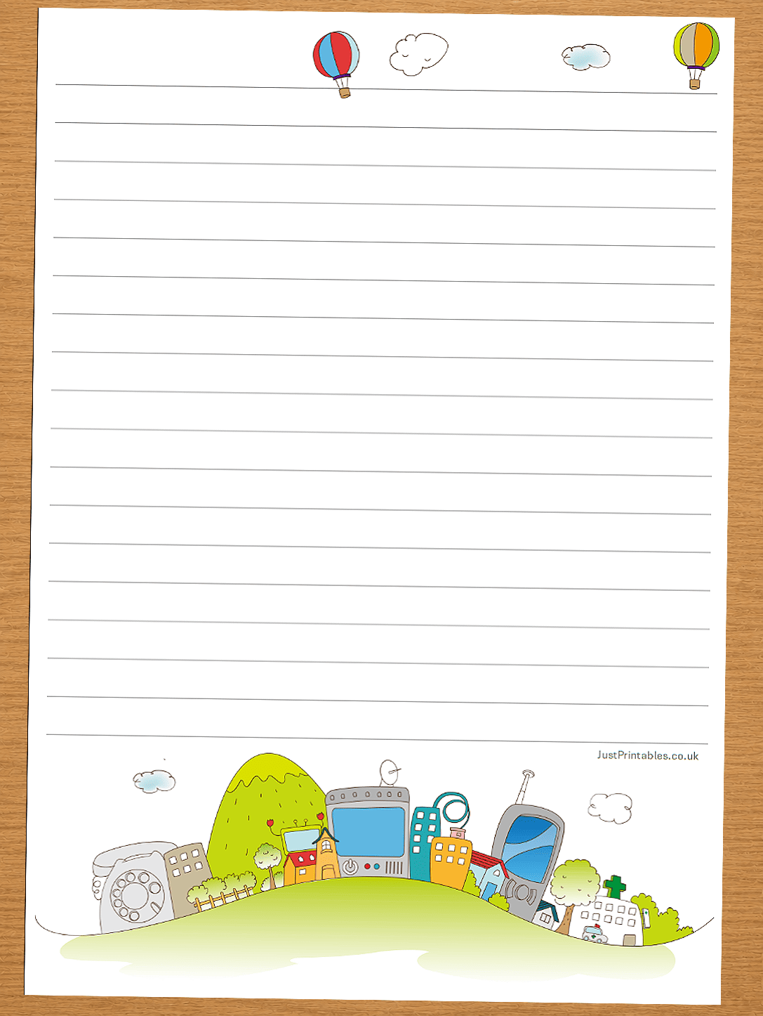 Tech town lined paper preview