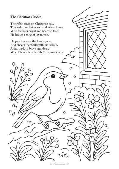 The Christmas robin printable activity