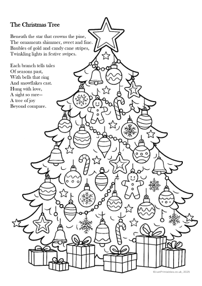 The Christmas tree printable activity