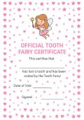 Tooth Fairy Certificate for Girls - Design 1