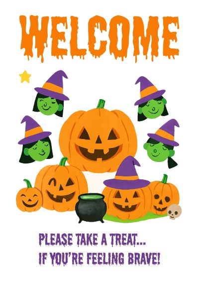 Printable Trick or Treaters Welcome Poster