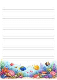 Underwater footer writing paper preview