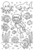 Underwater Colouring Page Preview