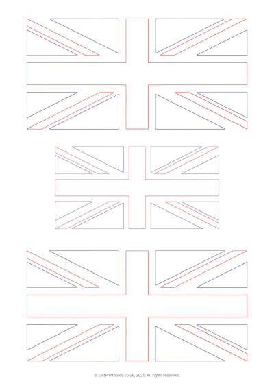 Printable union jack flags to colour