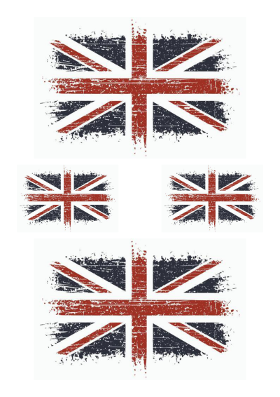 Vintage distressed union jack flags