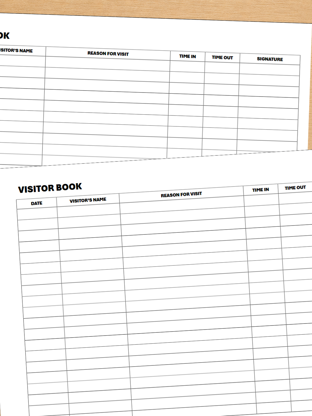visitor sheet preview