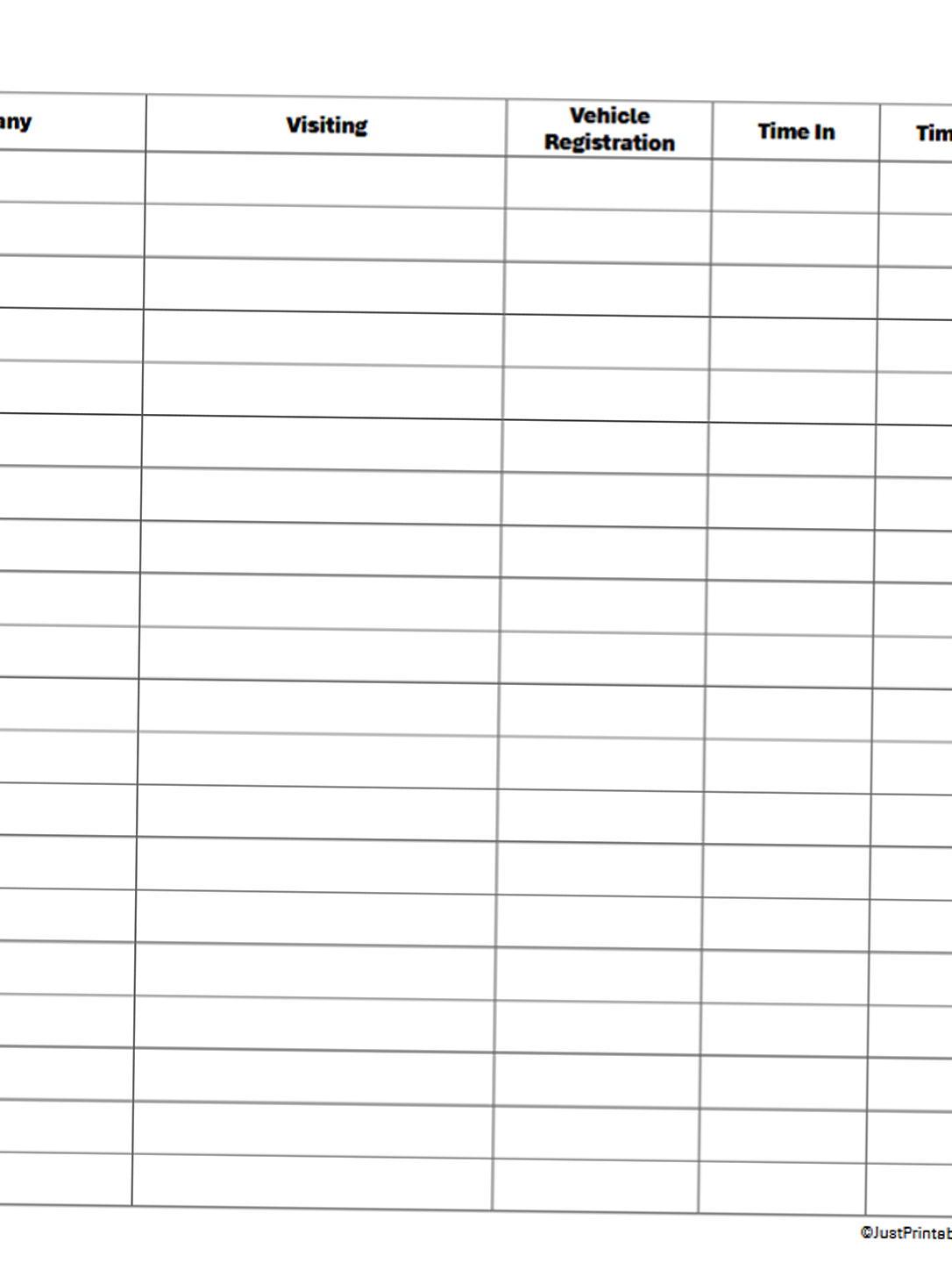 visitor sheet preview