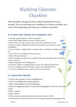 Free printable wedding checklist preview