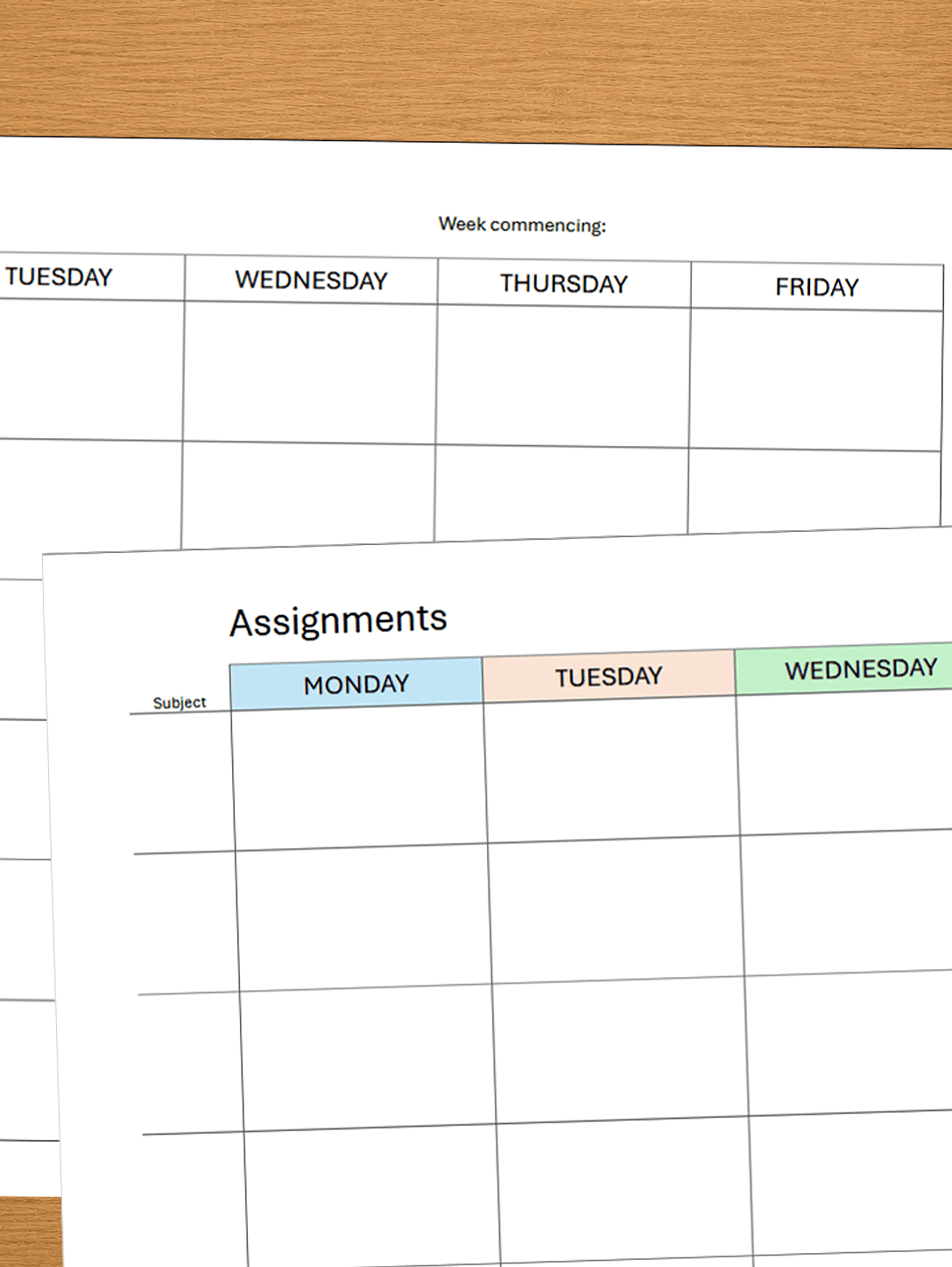 Weekday assignment tracker