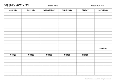 weekly planner layout 3 preview