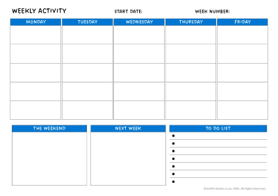 weekly planner layout preview