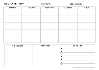 weekly planner layout preview