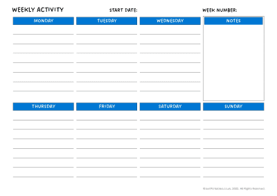 weekly planner layout 1 preview