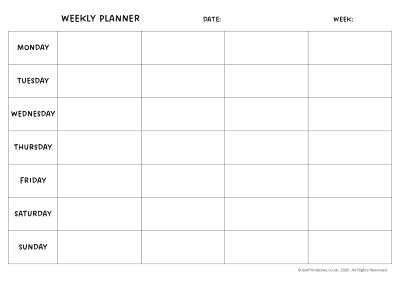 weekly planner layout