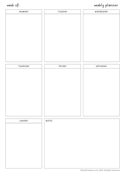 weekly planner layout potrait