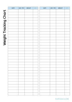 Weight tracking chart preview