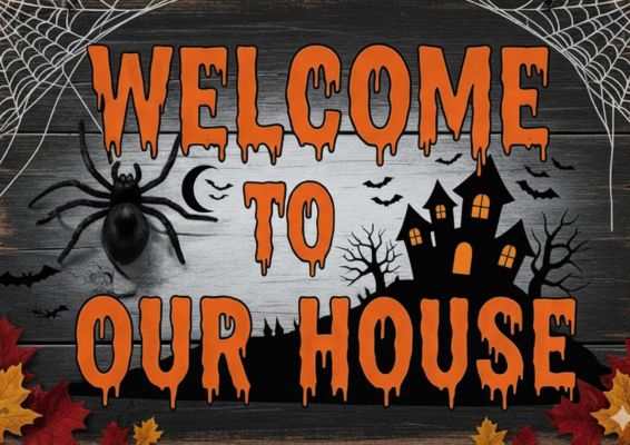 Welcome to house on Halloween A4 page