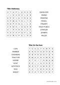 Animal Word Search Preview