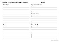 Working From Home Day Planner Preview