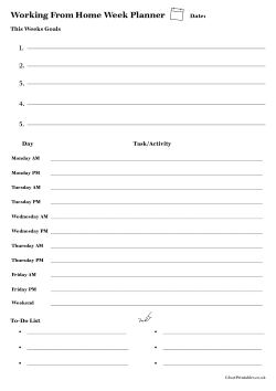 working from home weekly planner preview