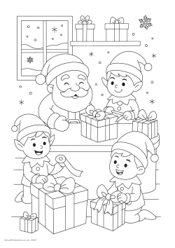 Wrapping presents colouring preview