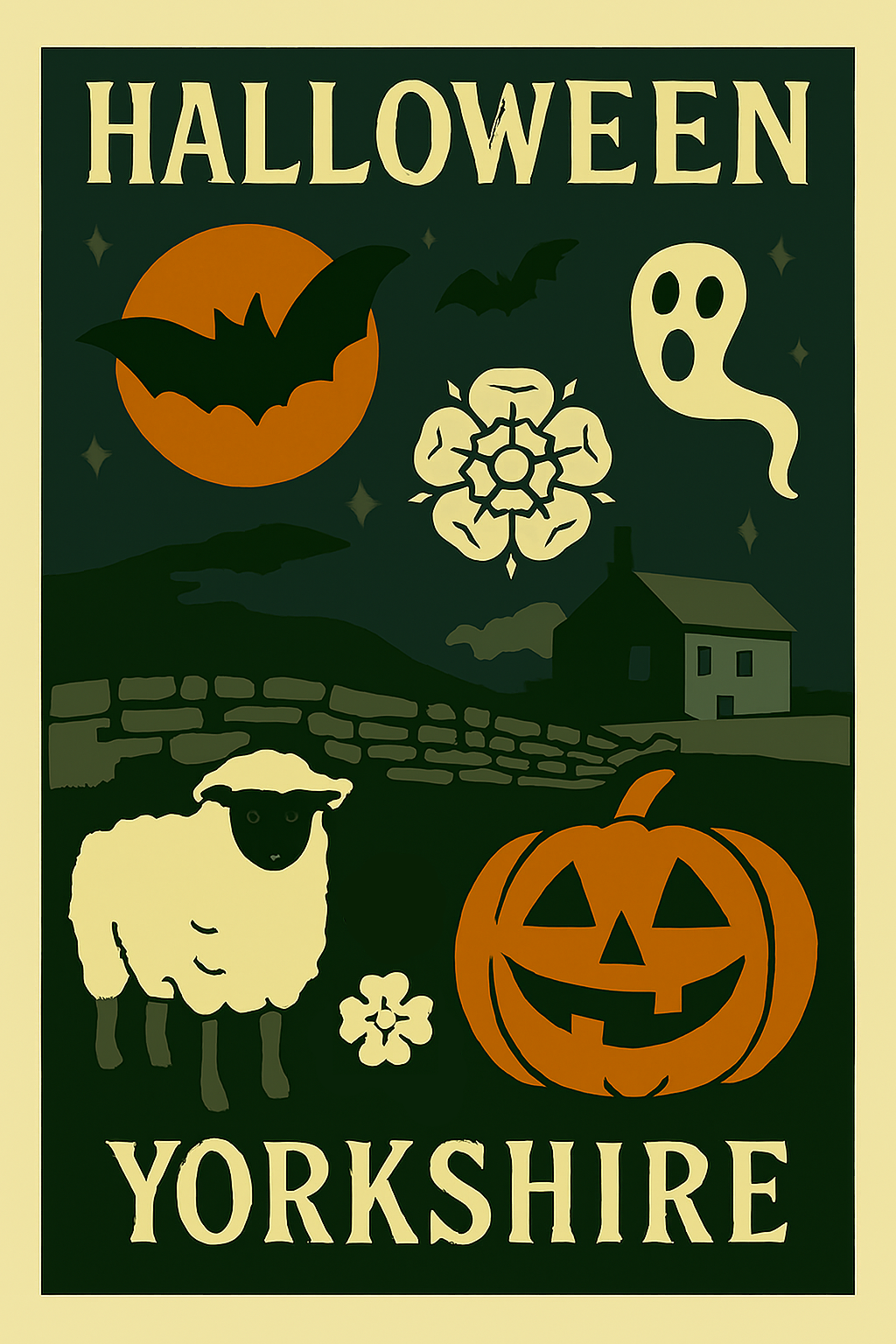 Yorkshire halloween print